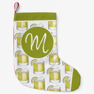 Margarita Mixed Drink Cocktail Barkeeper Monogramm Kleiner Weihnachtsstrumpf