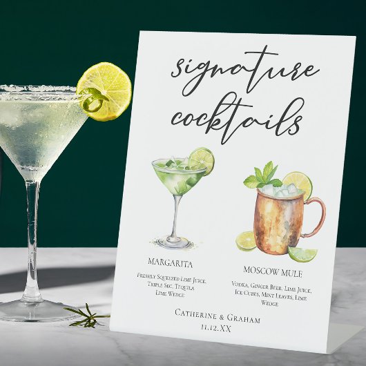 Margarita Moskau Mule Signature Cocktails Menü Sockelschild