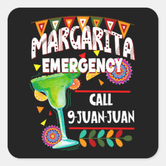Margarita Notruf 9 Juan Juan Juan Quadratischer Aufkleber