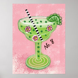 Margarita on Pink Poster Mauer Kunst