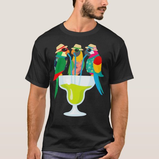 Margarita Parrots Funny Drinks Mama Halloween T-Shirt (Vorderseite)