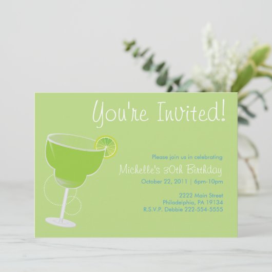 Margarita-Party Einladung (Stehend Vorderseite)