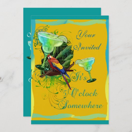 Margarita-Party Einladung (Vorne/Hinten)