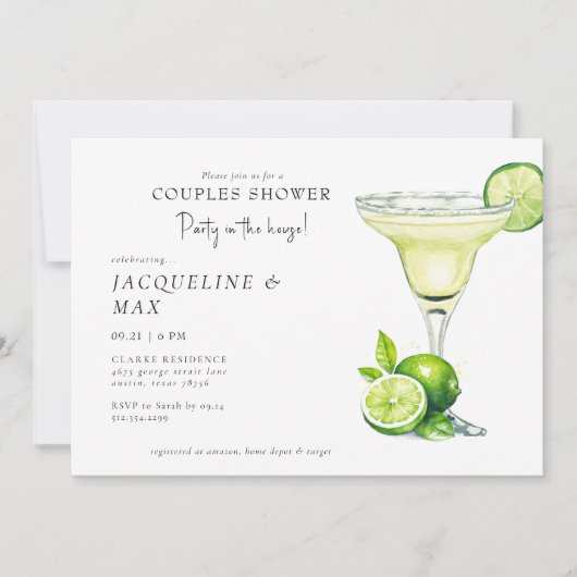 Margarita Party Paares Polterabend Einladung (Vorderseite)