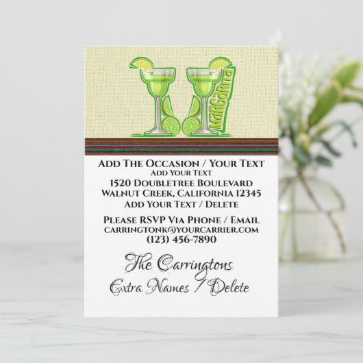 Margarita Party - Siehe Umkehrung - Einladung (Stehend Vorderseite)