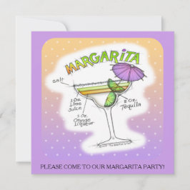 MARGARITA RECIPE COCKTAIL ART EINLADUNG