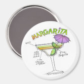 MARGARITA RECIPE COCKTAIL ART MAGNET (Vorderseite/Rückseite)