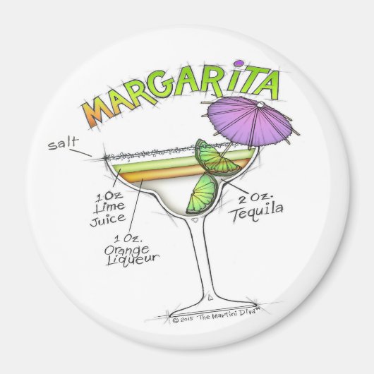 MARGARITA RECIPE COCKTAIL ART MAGNET (Vorne)
