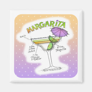 MARGARITA RECIPE COCKTAIL ART MAGNET