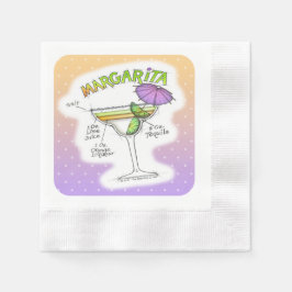 MARGARITA RECIPE COCKTAIL ART SERVIETTE