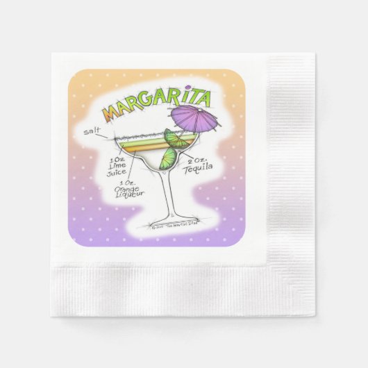 MARGARITA RECIPE COCKTAIL ART SERVIETTE (Vorderseite)