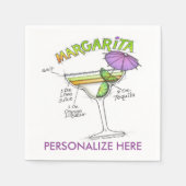 MARGARITA RECIPE COCKTAIL ART SERVIETTE (Vorderseite)