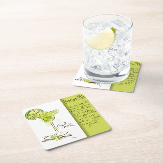 Margarita Recipe Rechteckiger Pappuntersetzer (Vor Ort)
