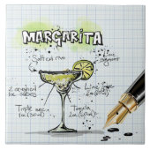 Margarita Recipe Zeichnend Bar Fliese (Vorderseite)