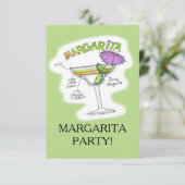 MARGARITA-REZEPT-COCKTAIL-KUNST EINLADUNG (Stehend Vorderseite)