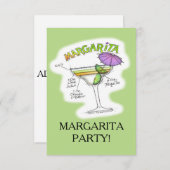 MARGARITA-REZEPT-COCKTAIL-KUNST EINLADUNG (Vorne/Hinten)