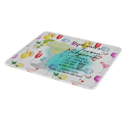Margarita Rezept Personalisiert gefroren Schneidebrett (Ecke)