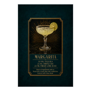 Margarita-Rezeptposter Bar-Kunst Poster