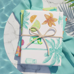 Margarita Schleier Tropical Junggesellinnenabschie Geschenkpapier Set