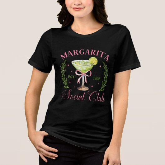 Margarita Social Club – Fun Party Cocktail Tri-Blend Shirt (Vorderseite)