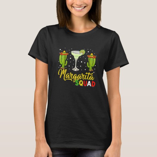 Margarita Squad Mexican Hat Happy Cinco De Mayo T-Shirt (Vorderseite)