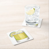 Margarita Summer Cocktail Mixed Drink Lime Green Rechteckiger Pappuntersetzer (Vor Ort)