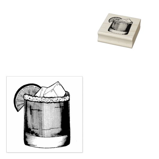 Margarita Summer Cocktail Mixed Drink Limones Salz Gummistempel (Stempel)