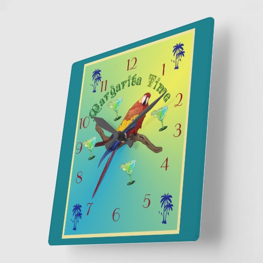 Margarita time quadratische wanduhr (Winkel)