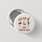 Margarita und Bow Coquette Cinco de Mayo Button (Vorne & Hinten)