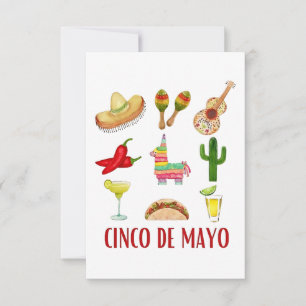 Margarita und Bow Coquette Cinco de Mayo Dankeskarte