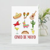 Margarita und Bow Coquette Cinco de Mayo Einladung (Stehend Vorderseite)