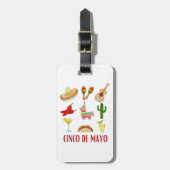 Margarita und Bow Coquette Cinco de Mayo Gepäckanhänger (Vorderseite vertikal)