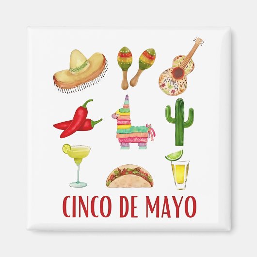 Margarita und Bow Coquette Cinco de Mayo Magnet (Vorne)