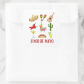 Margarita und Bow Coquette Cinco de Mayo Quadratischer Aufkleber (Tasche)