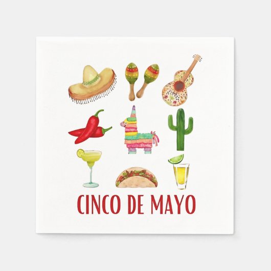 Margarita und Bow Coquette Cinco de Mayo Serviette (Vorderseite)