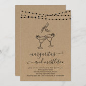 Margarita und Mistletoe Weihnachtsfeier Einladung (Vorne/Hinten)
