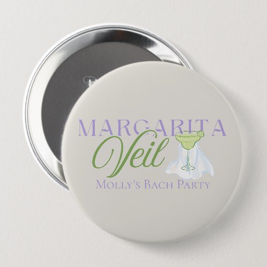 Margarita Veil - Fun Junggeselinnen-Abschied Button (Vorne & Hinten)