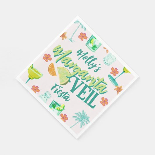 Margarita Veil Junggeselinnen-Abschied Illustriert Serviette (Ecke)