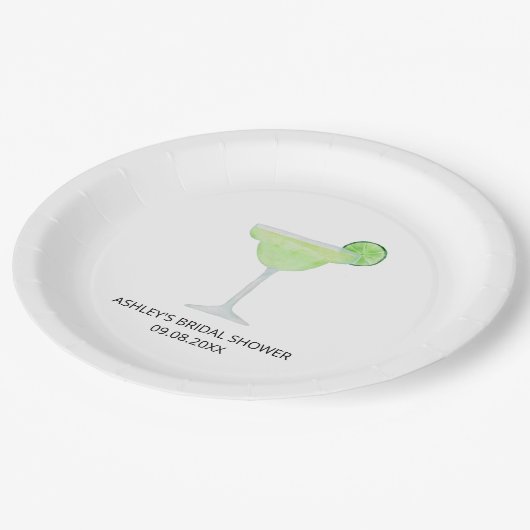 Margarita Wedding Brautparty Fiesta Pappteller (Schrägansicht)