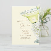 Margarita White Hydrangeas Gelbes Brautparty Einladung (Stehend Vorderseite)