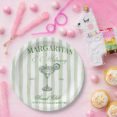 Margaritas and Matrimony Striped Bachelorette Pappteller (Party)