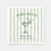 Margaritas and Matrimony Striped Bachelorette Serviette (Vorderseite)