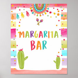 Margaritas Bar Drinks Cactus Fiesta Tafelzeichen Poster