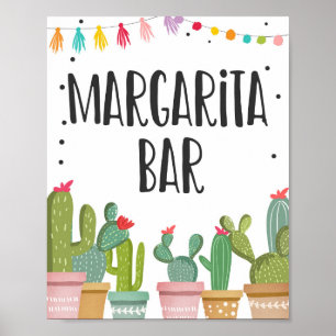 Margaritas-Bar-Getränke Kaktus-Fiesta-Tischschild Poster