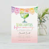 Margaritas before Marriage Fiesta Bridal Shower Einladung (Stehend Vorderseite)