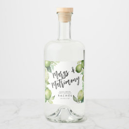 Margaritas grüne Limetten und Blattwerk Alkoholflaschenetikett