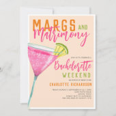 Margaritas Margs & Matrimont Bachelorette Weekend Einladung (Vorderseite)