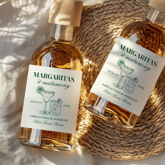 Margaritas & Matrimony Bachelorette Alkoholflaschenetikett