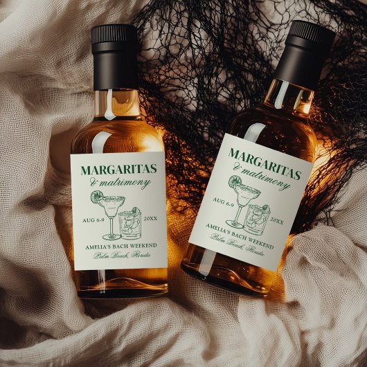 Margaritas & Matrimony Bachelorette Alkoholflaschenetikett