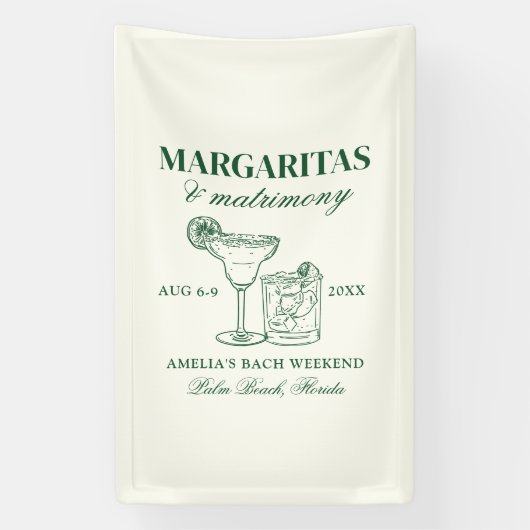 Margaritas & Matrimony Bachelorette Banner (Vertikal)